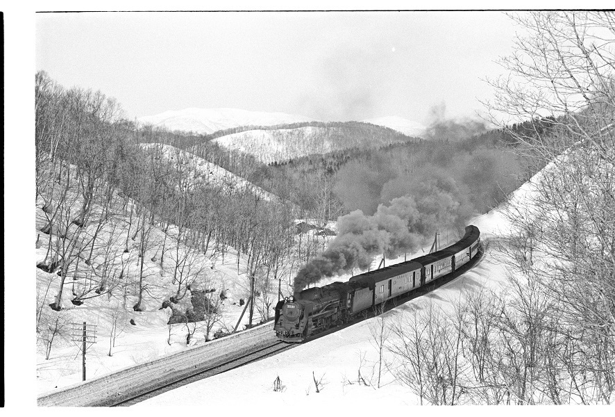 目名～上目名にてD51牽引列車を撮る 昭和44年3月東北・北海道